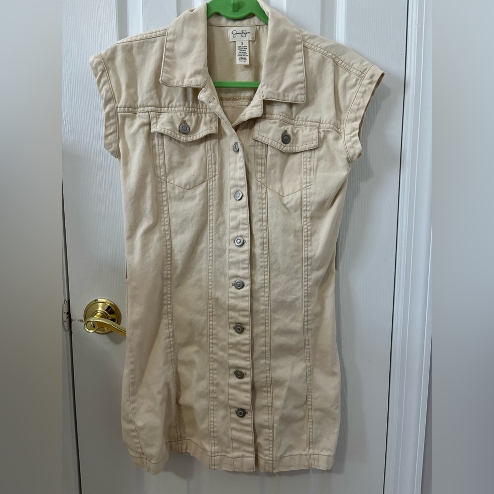 Khaki Button down collared dresss